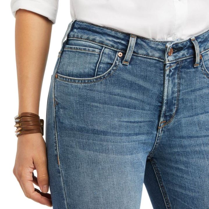 Ariat Premium High Rise Straight Crop Jean Modre | 4PeFBEPM