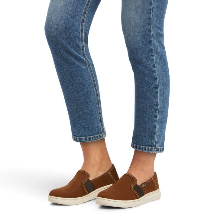 Ariat Premium High Rise Straight Crop Jean Modre | 4PeFBEPM