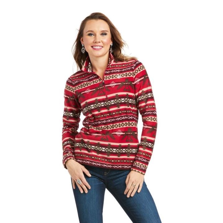 Ariat Printed Fleece 1/4 Zip Sweatshirt Thunderbird Serape | ZvW6sbHk