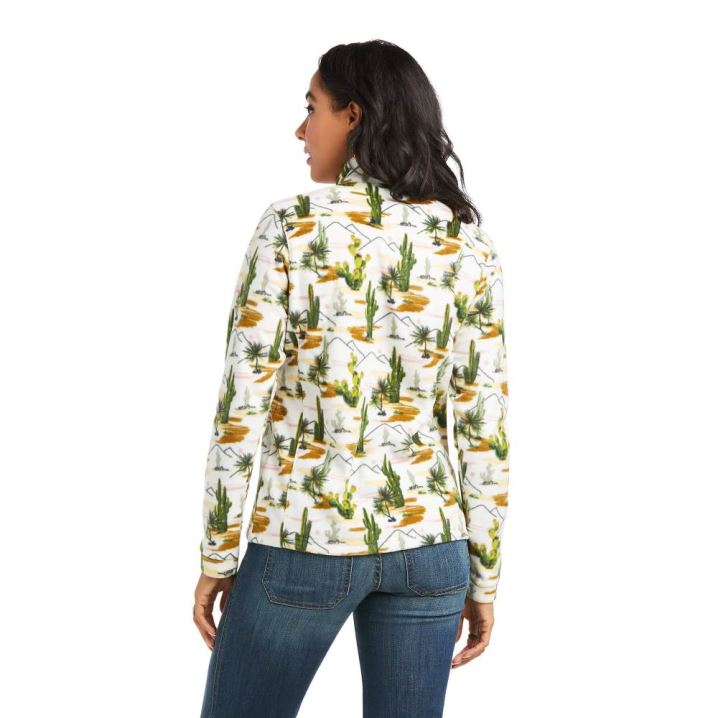 Ariat Printed Fleece 1/4 Zip Sweatshirt Cactus Scenery | czAnoYLq