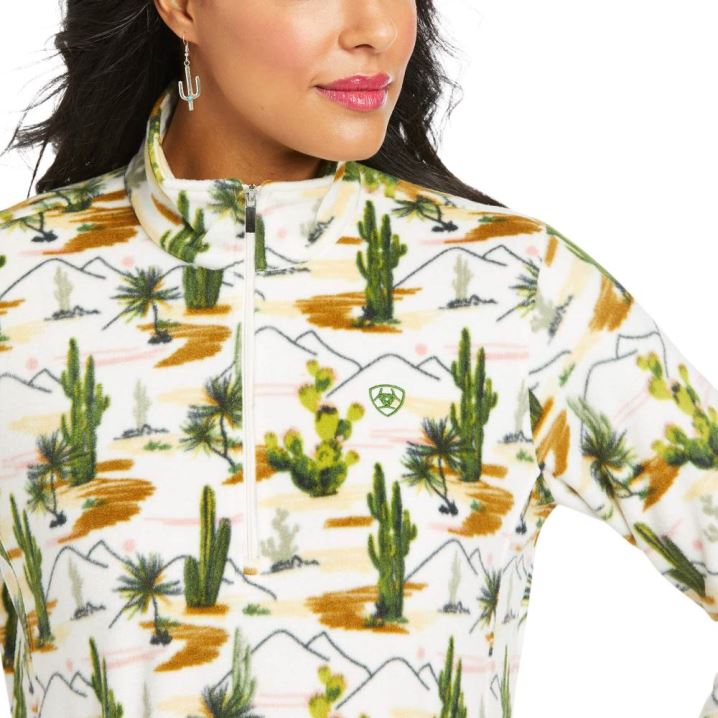 Ariat Printed Fleece 1/4 Zip Sweatshirt Cactus Scenery | czAnoYLq