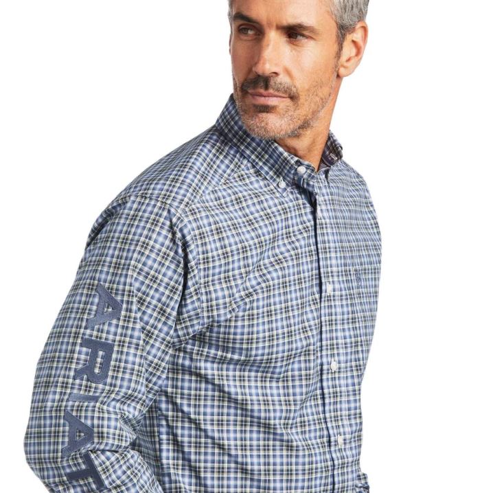 Ariat Pro Series Adriel Fitted Shirt Temno Sive Modre | wEH7HSfU