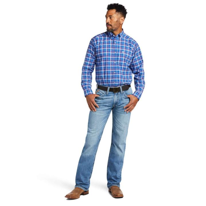 Ariat Pro Series Andrew Stretch Classic Fit Shirt Modre | cSQ8Ct8v