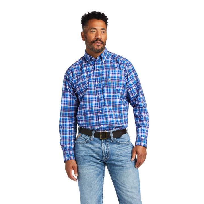 Ariat Pro Series Andrew Stretch Classic Fit Shirt Modre | cSQ8Ct8v