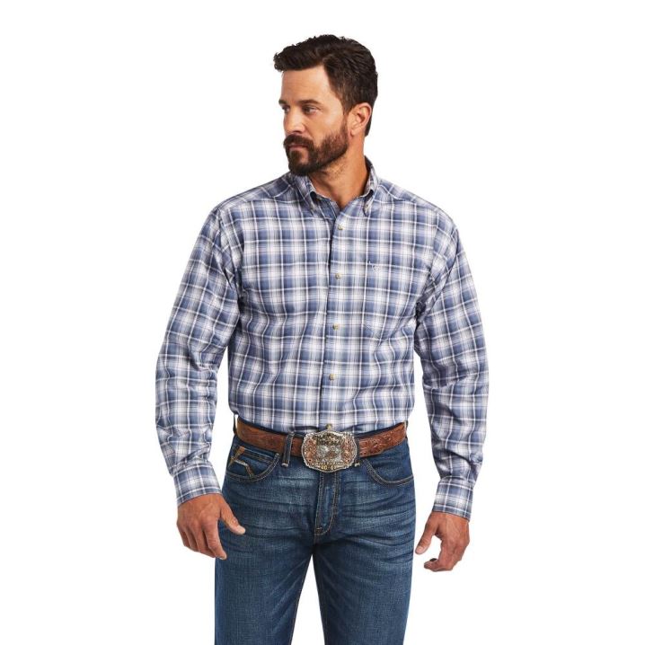 Ariat Pro Series Bennett Classic Fit Shirt Temno Sive Modre | bkOJcCoc