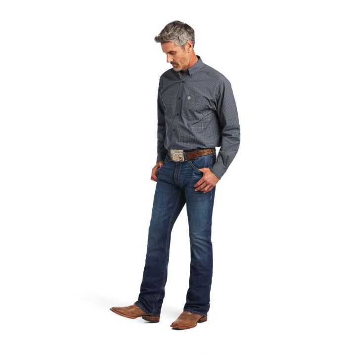 Ariat Pro Series Brian Classic Fit Shirt Modre | UzJB8yaL