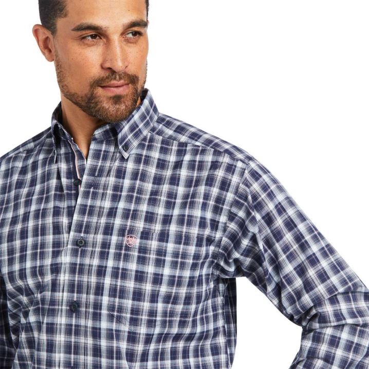 Ariat Pro Series Justus Classic Fit Shirt Temno Modre | LhxTDBns