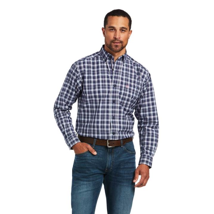 Ariat Pro Series Justus Classic Fit Shirt Temno Modre | LhxTDBns