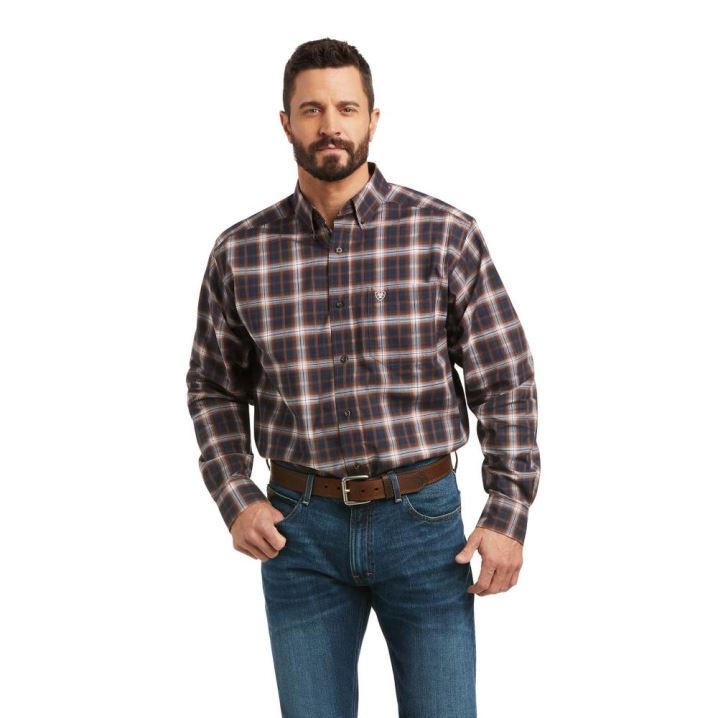 Ariat Pro Series Mavrick Stretch Classic Fit Shirt Rjave | 7ZuY4v2A