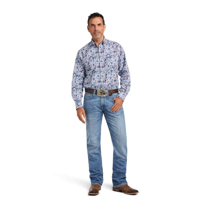 Ariat Qasim Stretch Classic Fit Shirt Bele | bkdDWSdH