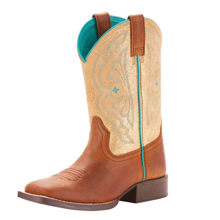 Ariat Quickdraw Western Boot Rjave Metal Zlate | E1jfgggu