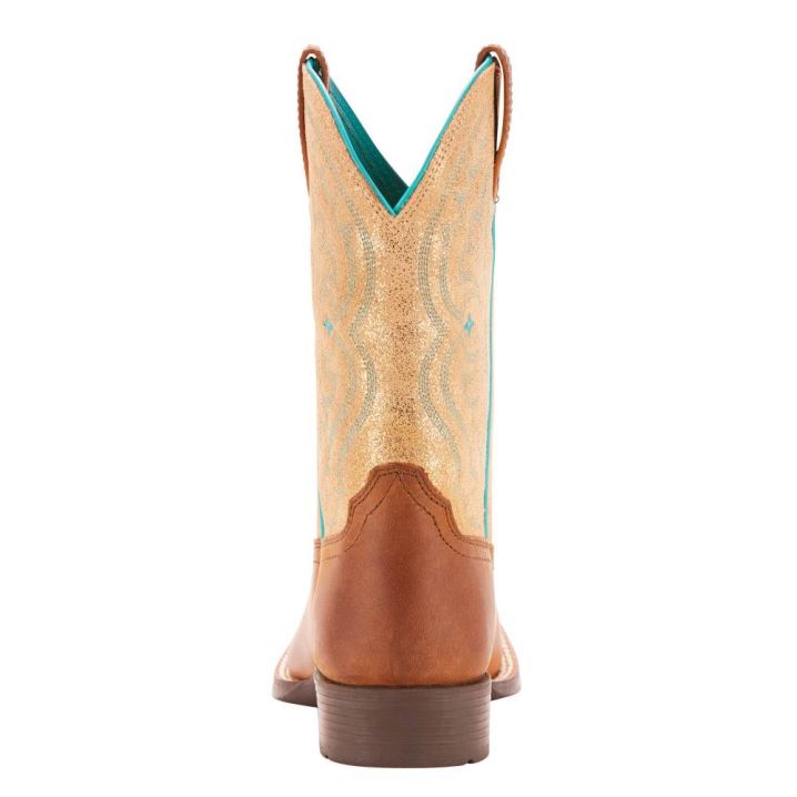 Ariat Quickdraw Western Boot Rjave Metal Zlate | E1jfgggu