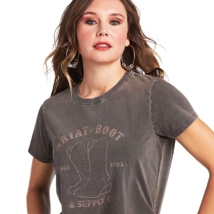 Ariat REAL Ariat Boot CO. Tee Sive Svetlo Modre | Xvo9tQOT