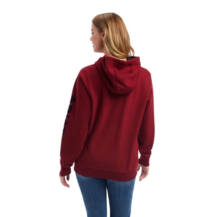 Ariat REAL Arm Logo Hoodie Rhubarb | 46HZVgEG