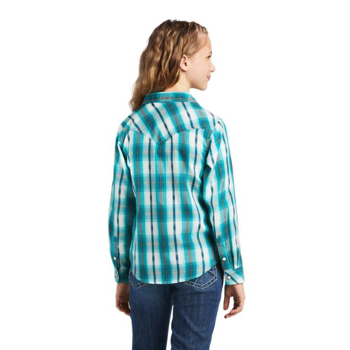 Ariat REAL Bayou Shirt Glacier Falls Plaid Dobby | gEMwcK2P