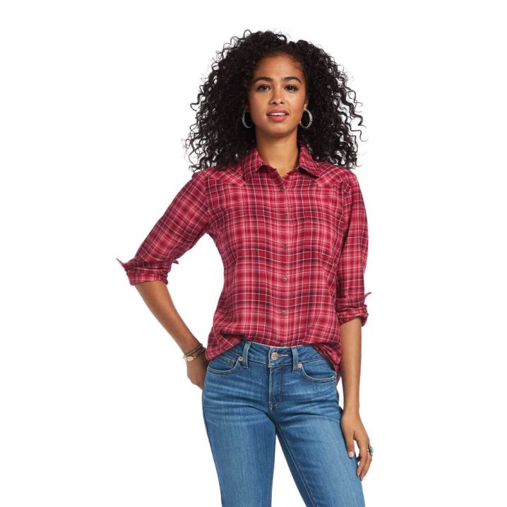 Ariat REAL Billie Jean Shirt Adobe Plaid | elQLei98