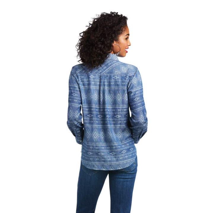 Ariat REAL Billie Jean Shirt Durado Chambray | Ph4hSWOE