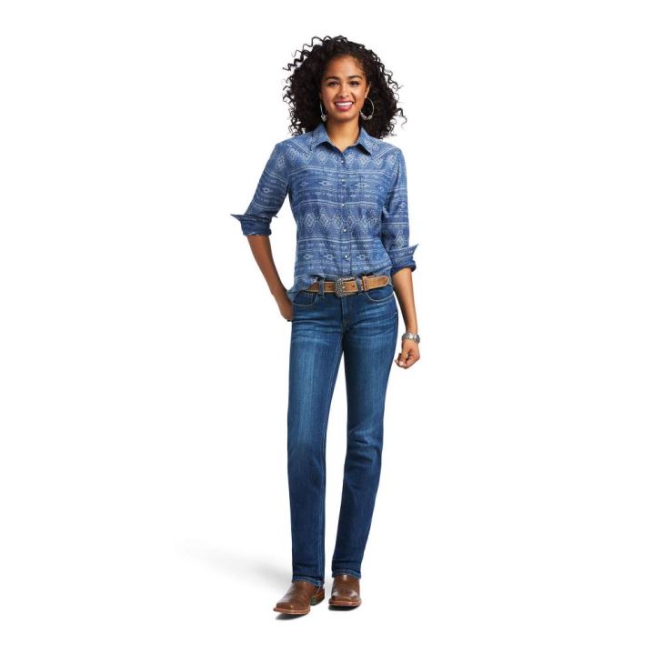 Ariat REAL Billie Jean Shirt Durado Chambray | Ph4hSWOE