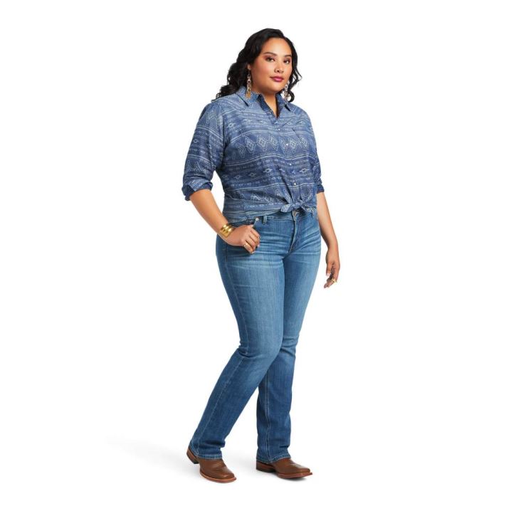 Ariat REAL Billie Jean Shirt Durado Chambray | Ph4hSWOE