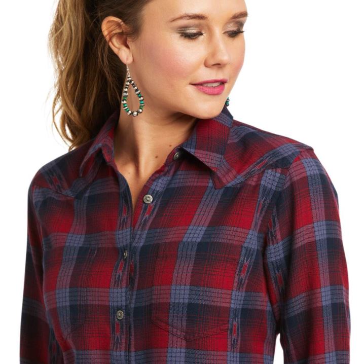 Ariat REAL Billie Jean Shirt Fireside Plaid | 4EKhkavt