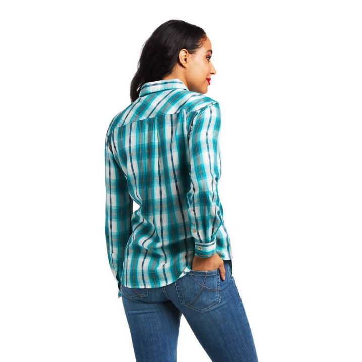 Ariat REAL Billie Jean Shirt Glacier Falls Plaid Dobby | ARuqOteM