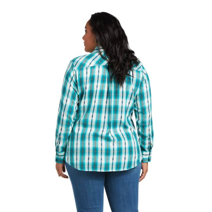 Ariat REAL Billie Jean Shirt Glacier Falls Plaid Dobby | ARuqOteM