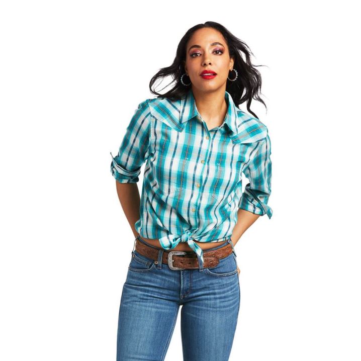 Ariat REAL Billie Jean Shirt Glacier Falls Plaid Dobby | ARuqOteM