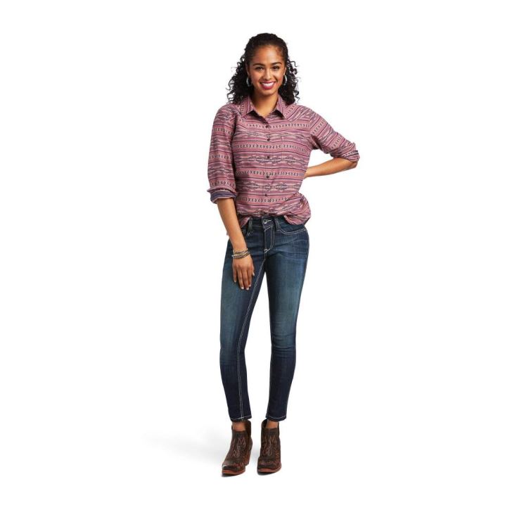 Ariat REAL Billie Jean Shirt Zona Jacquard | iOo5cEv2