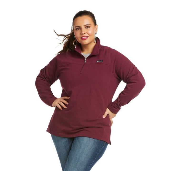 Ariat REAL Comfort 1/2 Zip Sweatshirt Windsor Wine | VJRyAKVU