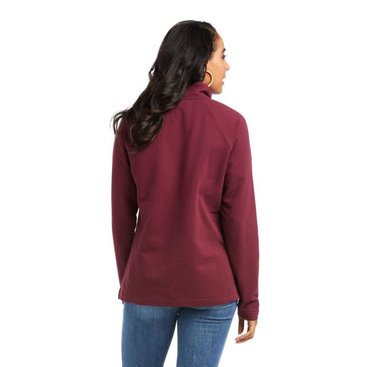 Ariat REAL Comfort 1/2 Zip Sweatshirt Windsor Wine | VJRyAKVU