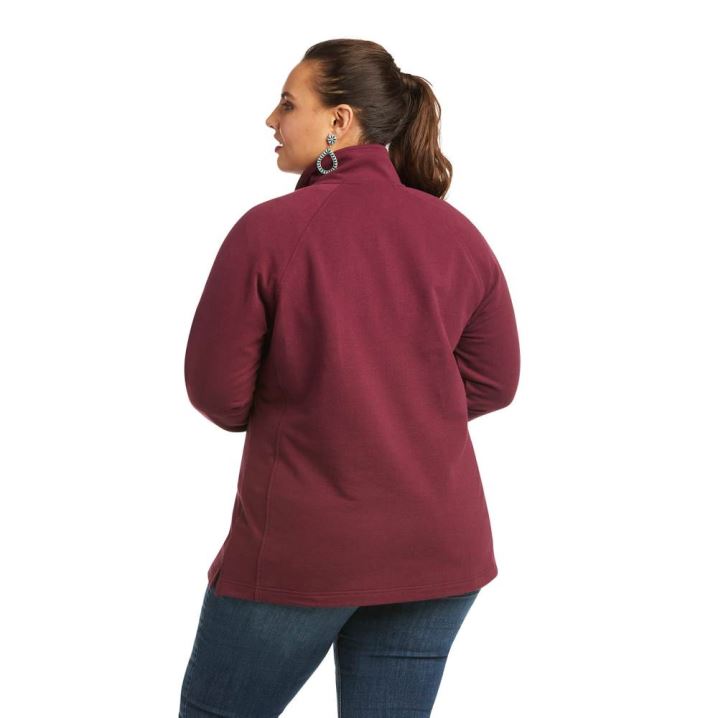 Ariat REAL Comfort 1/2 Zip Sweatshirt Windsor Wine | VJRyAKVU