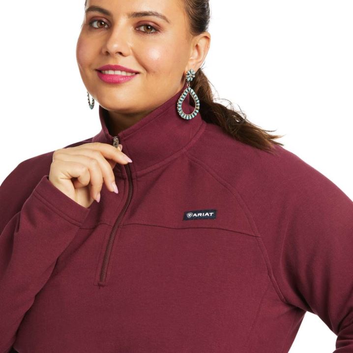 Ariat REAL Comfort 1/2 Zip Sweatshirt Windsor Wine | VJRyAKVU