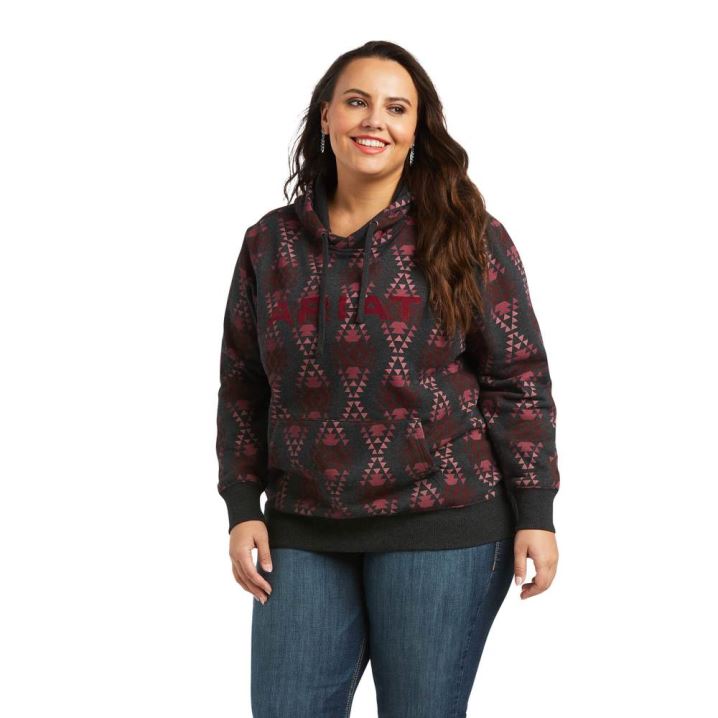 Ariat REAL Diamondback Printed Sweatshirt Sive | E5HQF4VP