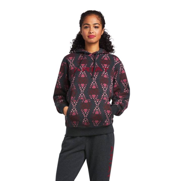 Ariat REAL Diamondback Printed Sweatshirt Sive | E5HQF4VP