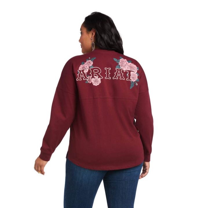 Ariat REAL OVERSIZE Tee Zinfandel | 0uYdYDYf