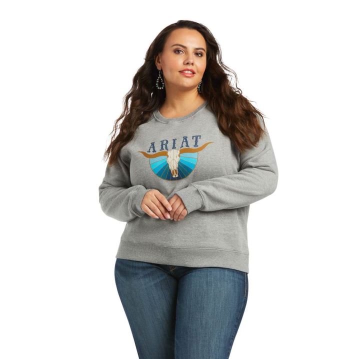 Ariat REAL Pacific Steerhead Sweatshirt Sive | Os65d7dD