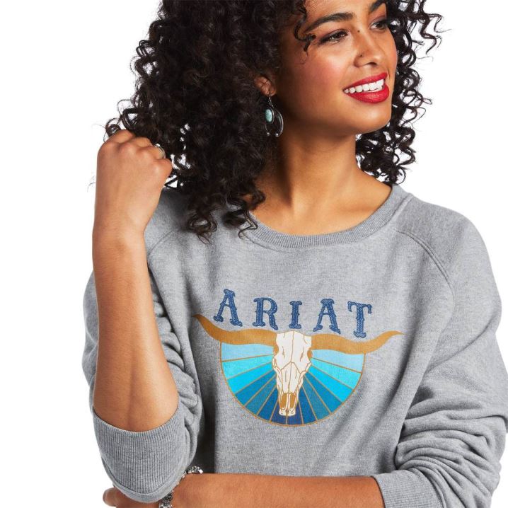 Ariat REAL Pacific Steerhead Sweatshirt Sive | Os65d7dD