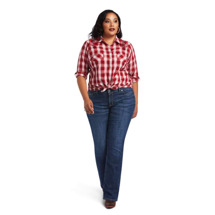 Ariat REAL Ruby Shirt Ruby Plaid | RTEhYLOs