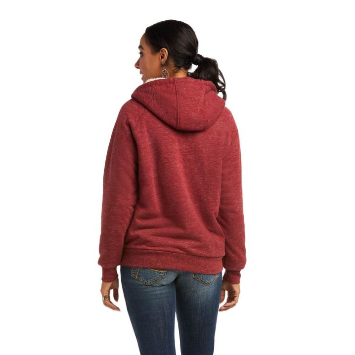 Ariat REAL Sherpa Full Zip Hoodie Rhubarb | oIBqMiZT