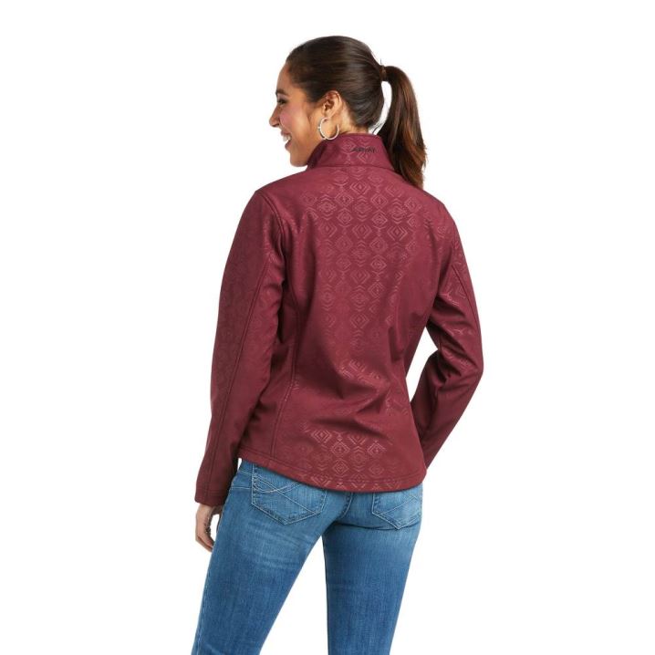 Ariat REAL Softshell Jacket Windsor Wine Embossed | YgTEQR20