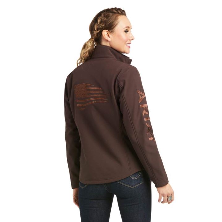 Ariat REAL Team Patriot Softshell Jacket Kava | Y9BUj6mX