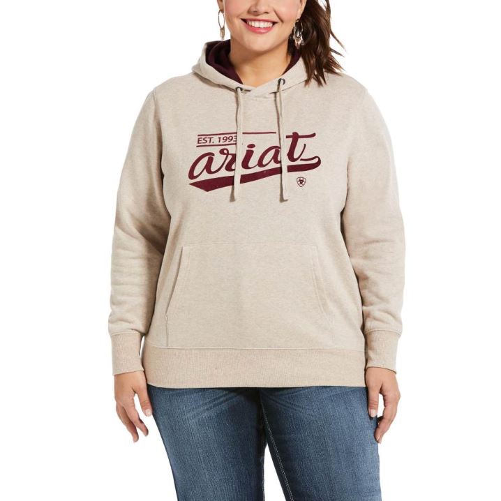 Ariat REAL Varsity Logo Sweatshirt Oatmeal Heather | 1HmE4wQh