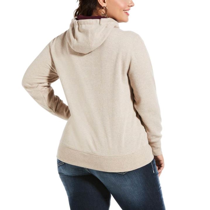 Ariat REAL Varsity Logo Sweatshirt Oatmeal Heather | 1HmE4wQh