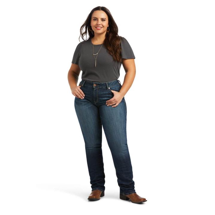 Ariat R.E.A.L. Perfect Rise Analise Stackable Straight Leg Jean Burbank | 92xgeb5j