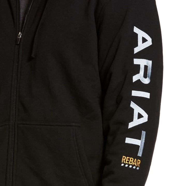 Ariat Rebar All-Weather Full Zip Hoodie Črne | IrEHjRNl