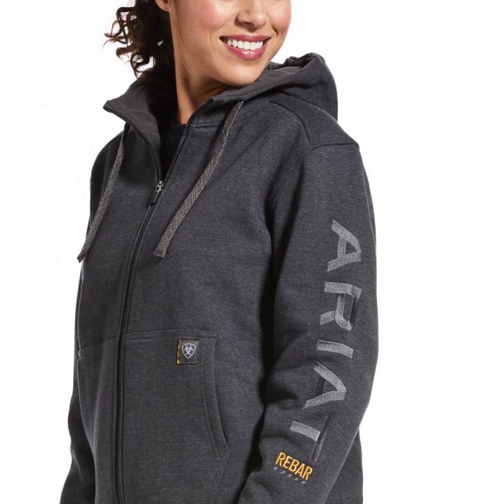 Ariat Rebar All-Weather Full Zip Hoodie Sive | M6X8hUvh