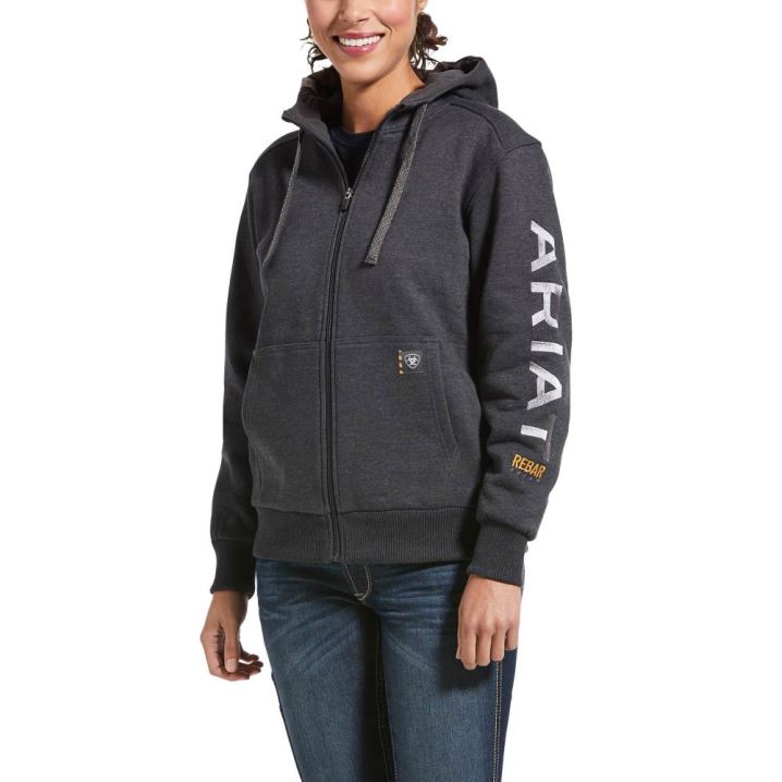 Ariat Rebar All-Weather Full Zip Hoodie Sive | M6X8hUvh