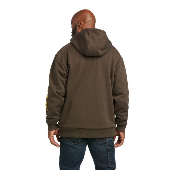 Ariat Rebar All-Weather Full Zip Hoodie Wren | kWLR59xp