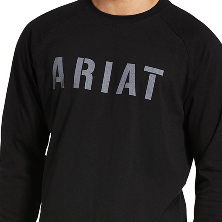 Ariat Rebar CottonStrong Block T-Shirt Črne | IK5ihjDe