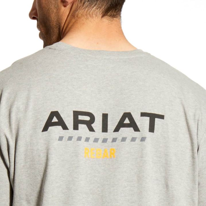 Ariat Rebar Cotton Strong Logo T-Shirt Sive | iJSeQrxz